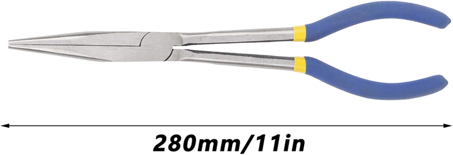 11 Inch Long Needle Nose Pliers Non Slip Grips Straight Designed Steel Pointed Pliers for Technicians