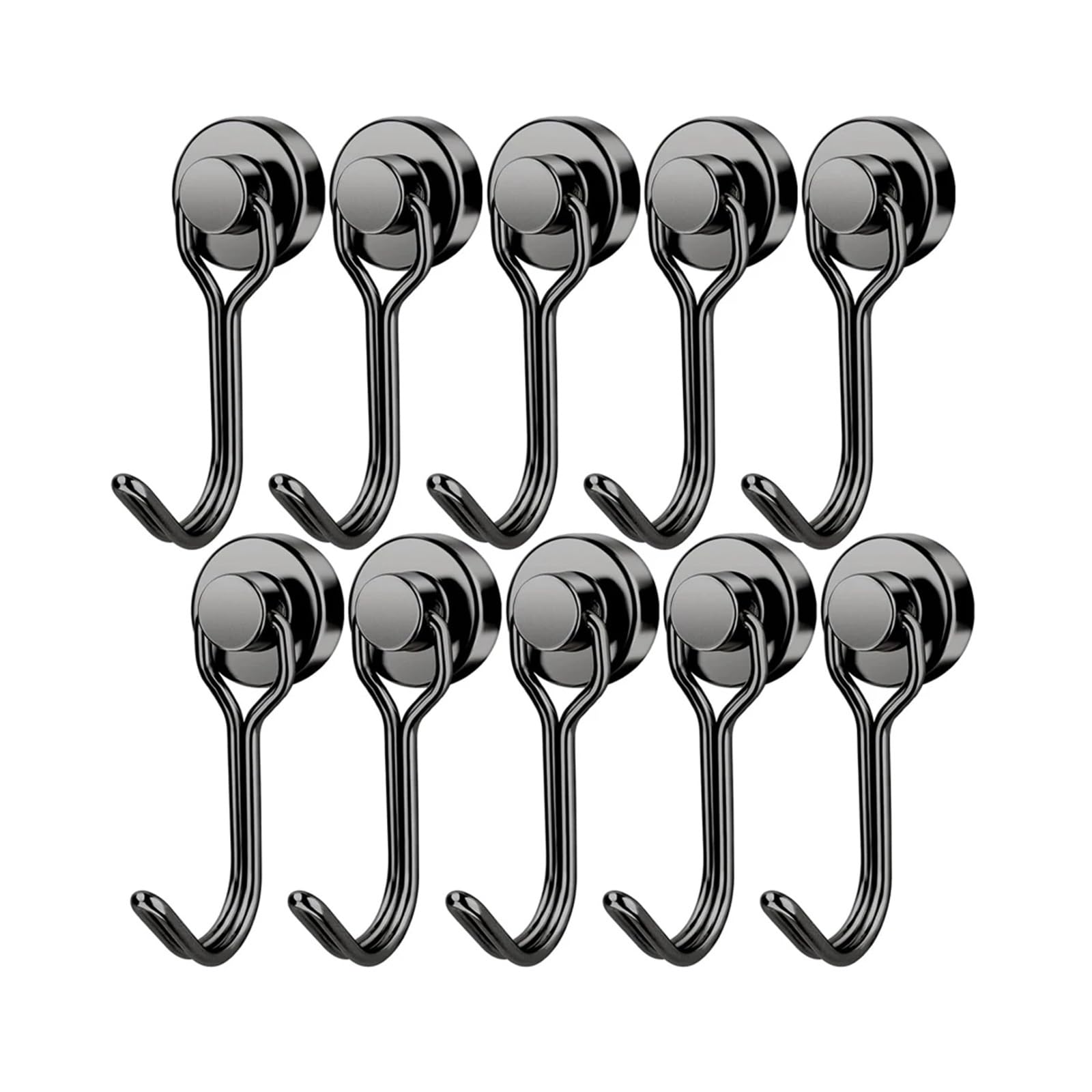 Percha Puerta Ganchos magnéticos giratorios de alta resistencia Cruise Black con potente imán neodimio for refrigerador, parrilla y casillero(Black 10pcs)
