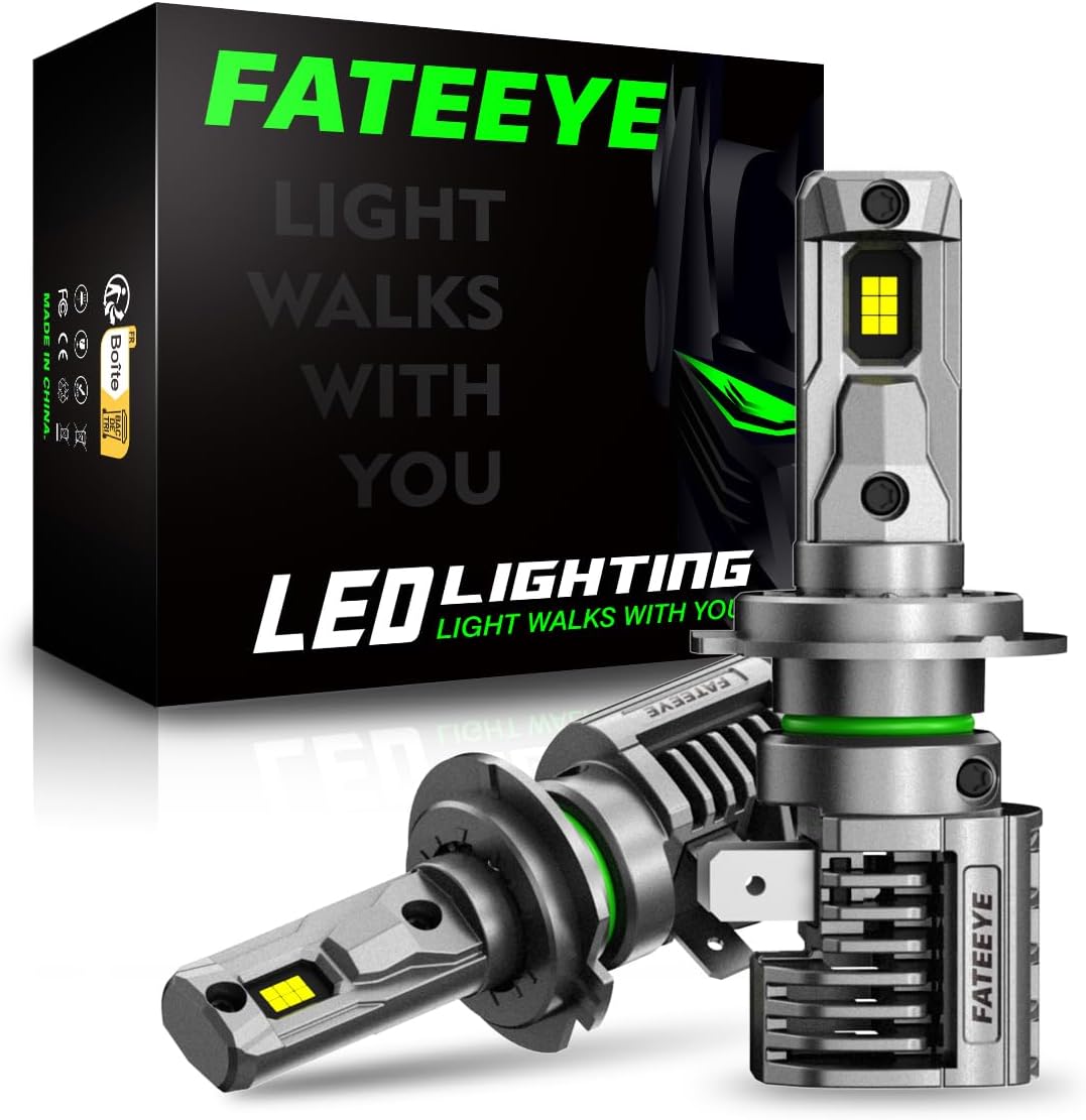 H 7 Fog Light Bulbs - 60000LM 6500K LED Light Bulb with Turbo Cooling Fan, 1:1 Size, Super Brightness, Non-Polarity, Plug and Play, Pack of 2