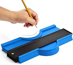 Régua de medição de calibre de contorno duplicador de perfil, contorno da régua, duplicador de perfil de plástico irregular, duplicador de forma de medidor de calibre para ferramenta de calibre de perfil laminado de medição precisa, Azul, 10 inch Blue