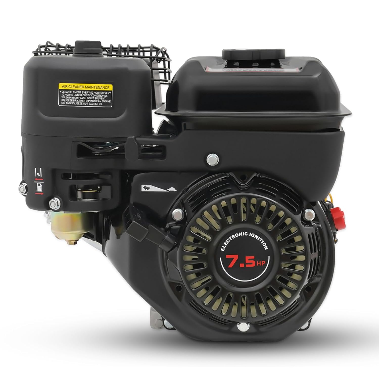 212CC Small Gas Engine,7.5HP 4-Stroke Hand Pull Start Motor with Single Cylinder Air Cooling System Engine for Go Kart,Water Pump,Generator,Lawn Mover Trencher,Horizontal Shaft Single Cylinder Motor