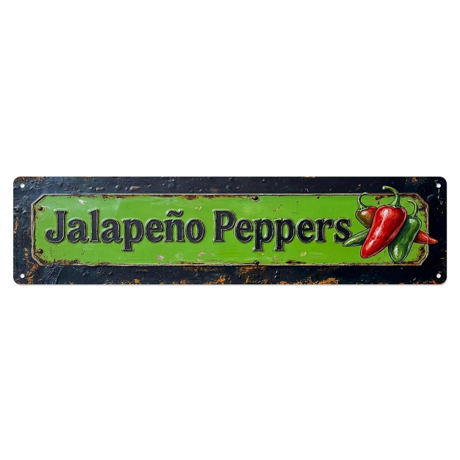 Vintage Jalapeño Peppers Spicy Farmhouse Metal Tin Sign