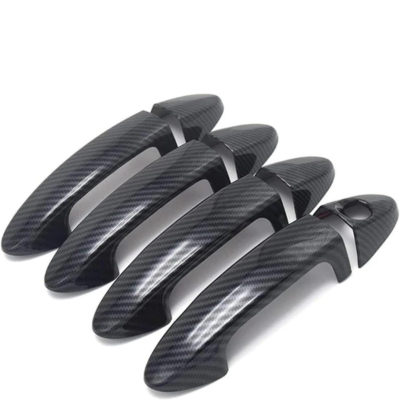 Glymzoi Black Car Exterior Door Handles For Fiesta 2009-2012 Car Exterior Door Handle Cover Sticker Accessories Outer(Black)