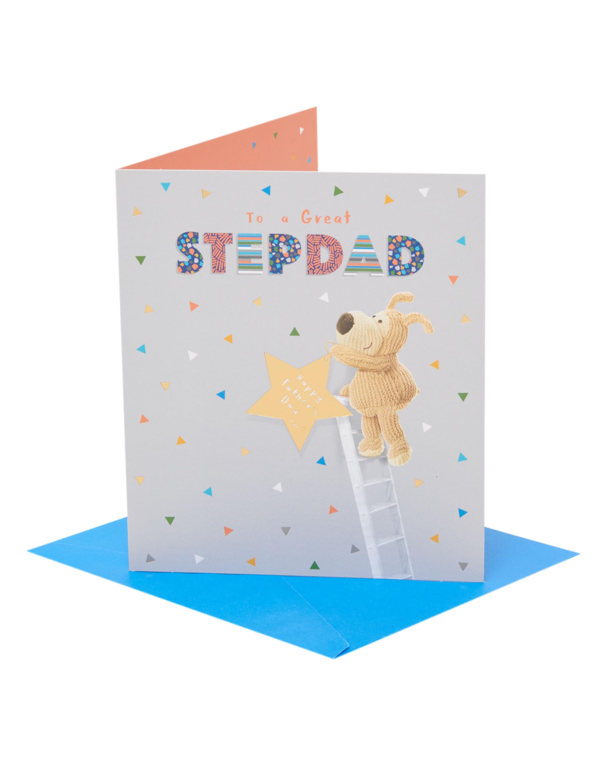 Boofle | Father's Day Card for Stepdad | Card for Dad, Grandad, Husband | Him, Boys, Men | Cute Design | With Envelope | 18.4 x 15.9 cm