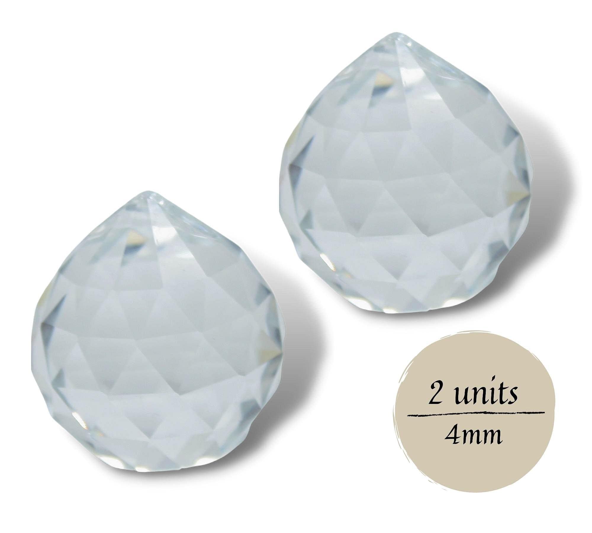 DOJA Barcelona | Feng Shui-bal | 4 cm | pakket 4 | gefacetteerde kristallen bol | Feng Shui decoratieve ballen voor het reinigen van het huis van slechte energieën | ornamenten kroonluchters