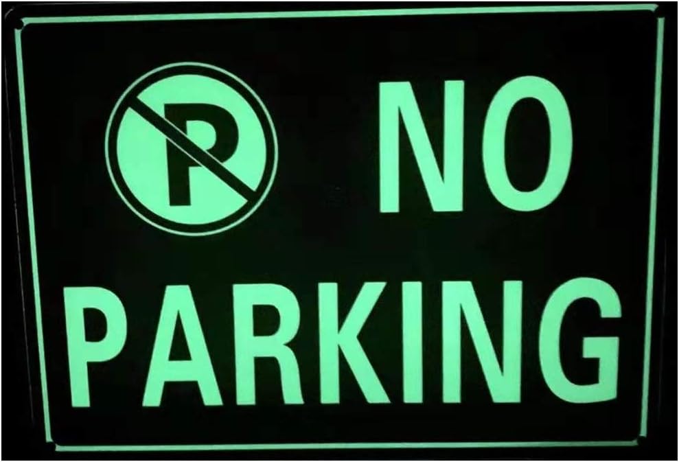 U-Ping 10 in. x 7 in. Glow Aluminum Photoluminescent No Parking Sign
