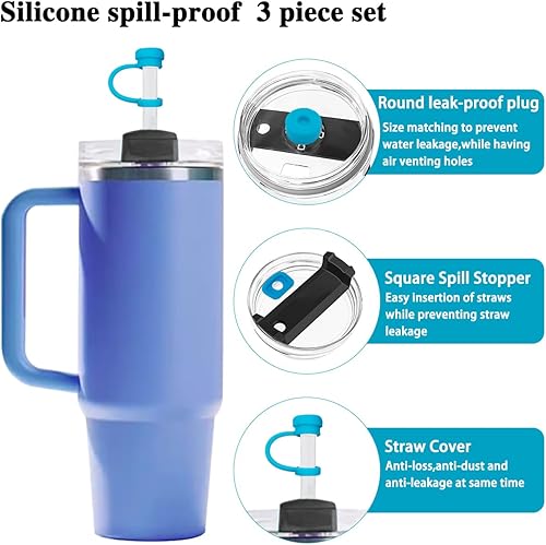 Miniatura 6 de Juego de 6 tapones de silicona a prueba de derrames, tazas a prueba de fugas, kit de sellado de silicona compatible con 1.0 30/40 oz para accesorios