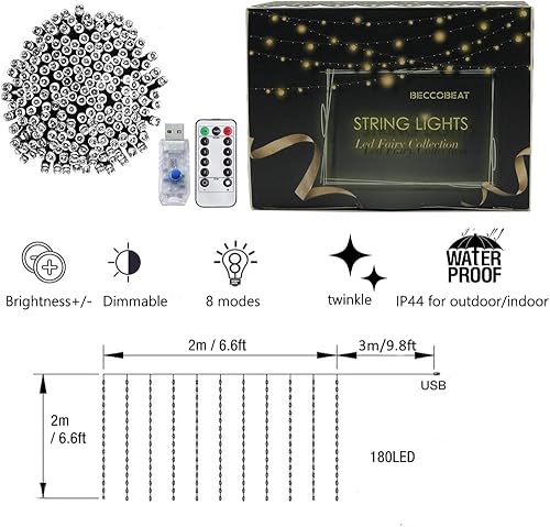 Miniatura 5 de Cortinas de luces para dormitorio, luces de pared, luces LED, turquesa, azul, lavanda, lila, morado, centelleante, luces colgantes, unicornio,