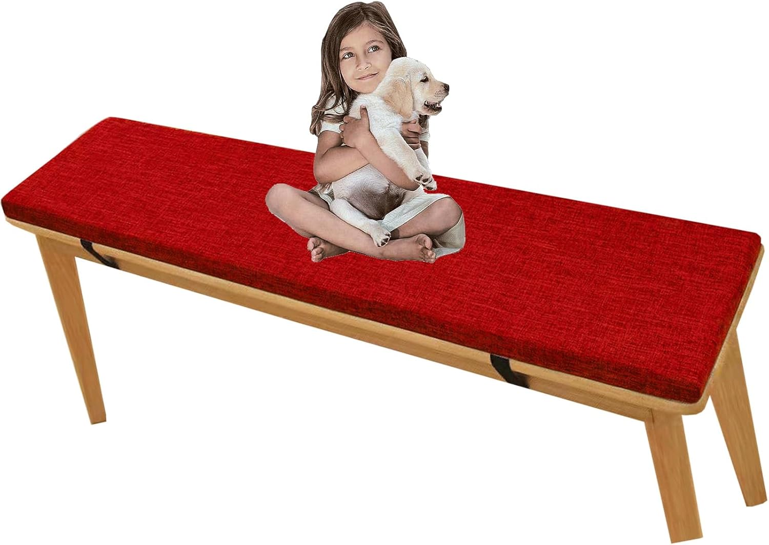 Outdoor/Indoor Lace Up Bench Cushion for Indoor/Outdoor 48x16/42x18/50/60in,Patio Swing Bench Cushion,Non Slip Furniture Seat Cushions,Home Piano Bench Cushion (Color : K15, Size : 31x13x2in)