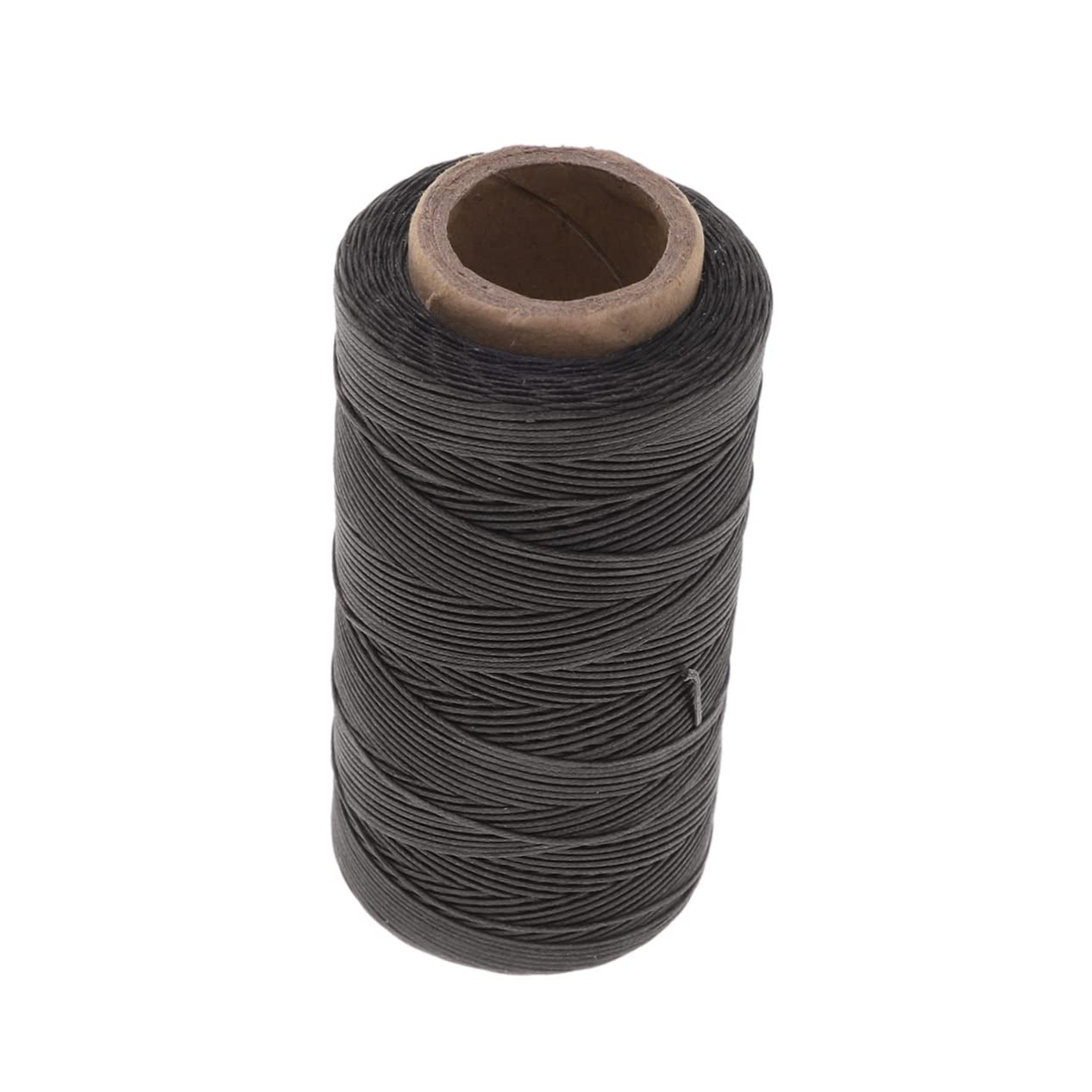 Flache Wachslinie 0, 8mm 150D Schwarz aus Polyester für Leder | Leder Nähgarn Gewachst, Handnähkordel zum Handnähen, für Buchbinden und Reparaturen im Selbstgemacht