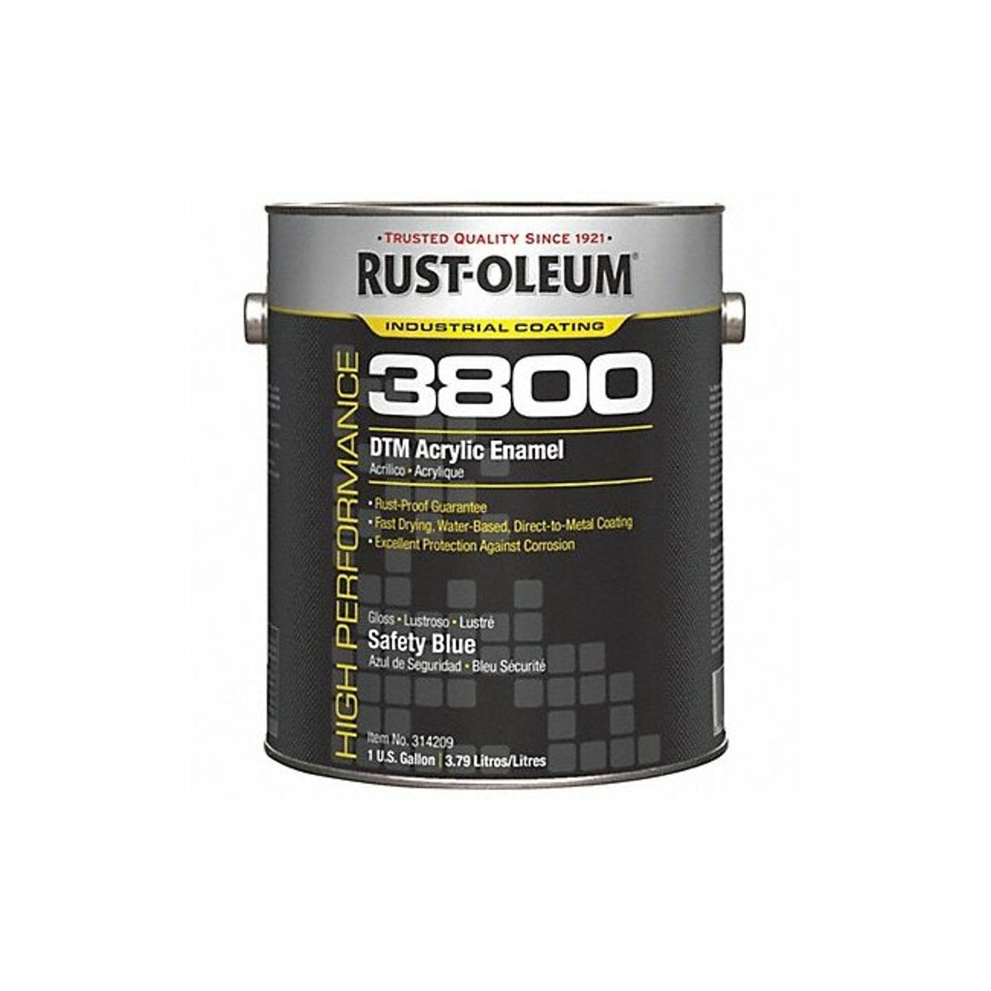 Rust-Oleum 3800 Safety Blue Gloss DTM Acrylic Enamel, 1 Gallon 