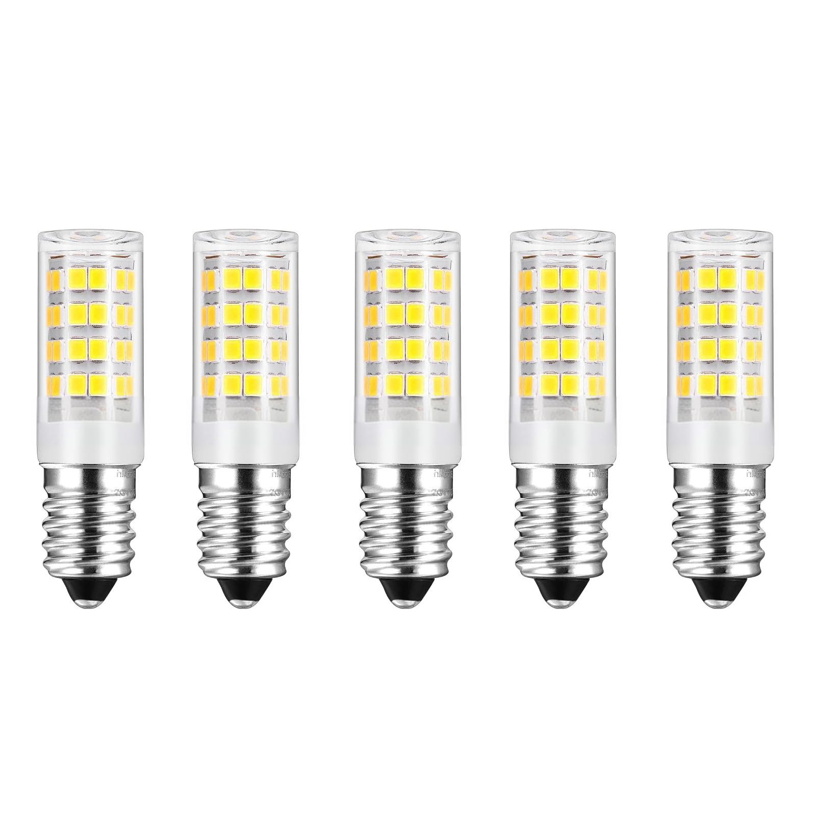 HUAMu E14 LED Bulb Cooker Hood 4W (40W Halogen Equivalent), 400LM, Cool White(6000K), AC220-230V, Non Dimmable, Small Edison Screw SES for Fridge/Cooker Hood/Home Lighting, 5 Packs