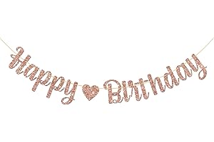 MonMon & Craft Rose Gold Happy Birthday Banner/Party Decor