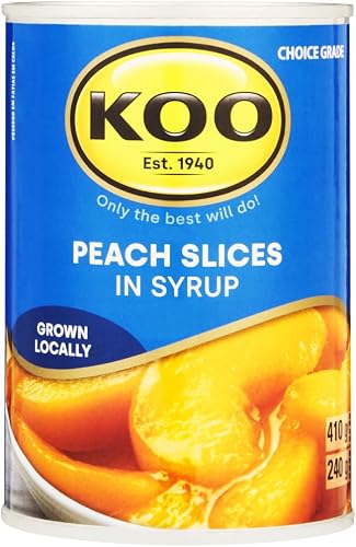 Koo Peach Slices 410g: Healthy, Juicy and Delicious Sun Ripened Peach Slices in Syrup; Ready To Eat Sliced Canned Peaches; Ignite Your Tastebuds with Koo Canned Peaches