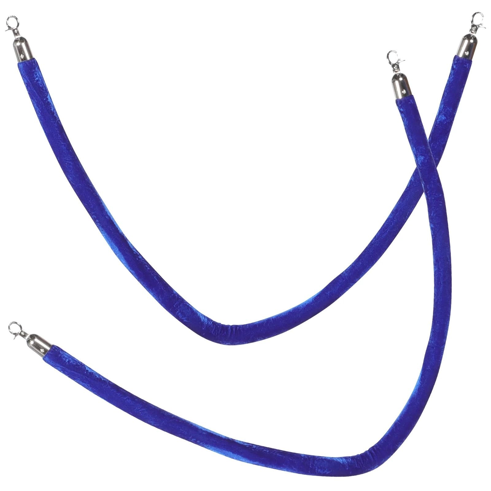 Barrières de contrôle des foules bleues (Lot de 2) avec crochets de guidage