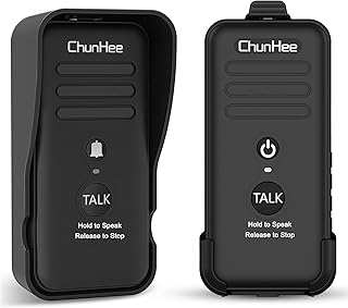 ChunHee HI03-1 Wireless Intercom Doorbell Chime for Home, Two-Way Talk Security System 3000ft/1000m, 2500mAh, 14 Chime, 4 Volume,1 Doorbell and 1 Intercom