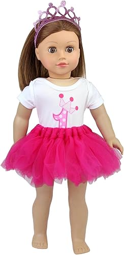 ZITA ELEMENT - Conjunto de linda ropa de cumpleaños para muñeca American Girl de 18.0pulgadas - 1 falda tutú, 1 overol y 1 corona púrpura para disponible en Yaxa Colombia