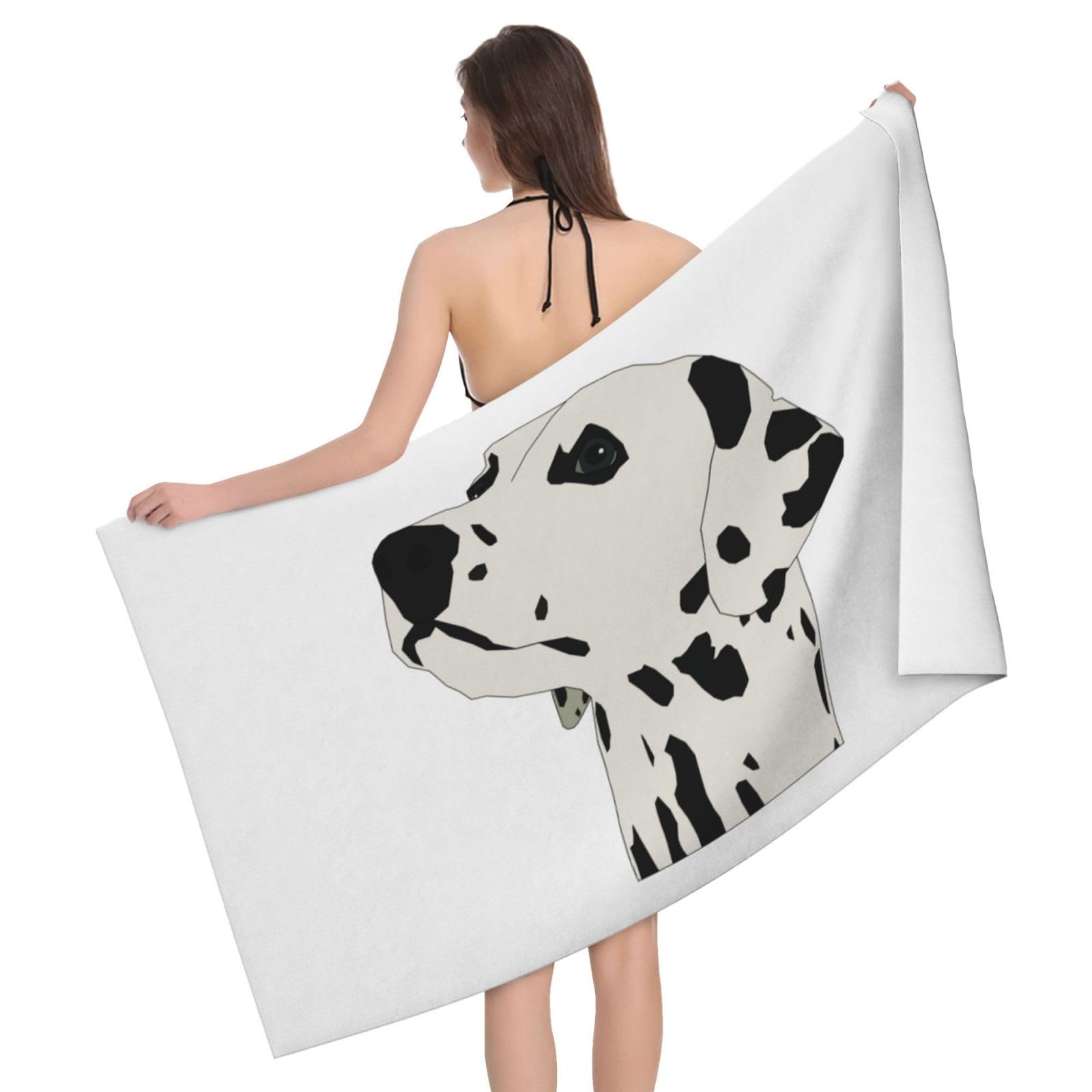 LSRCPD Microfiber Beach Towels For Adults & Kids, Dalmatian Bath Towels, Oversized Sand Free Towel for women, Absorbent Quick Dry Beach Towels For Travel Swimming Camping Yoga Gym Sports, 130x80cm