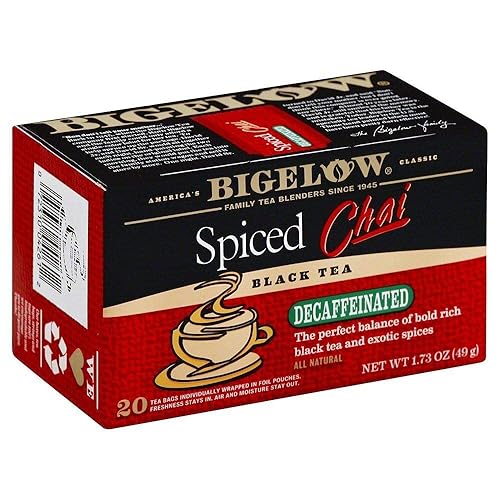 Bigelow - Bolsas de té chai descafeinado con especias, 20 unidades