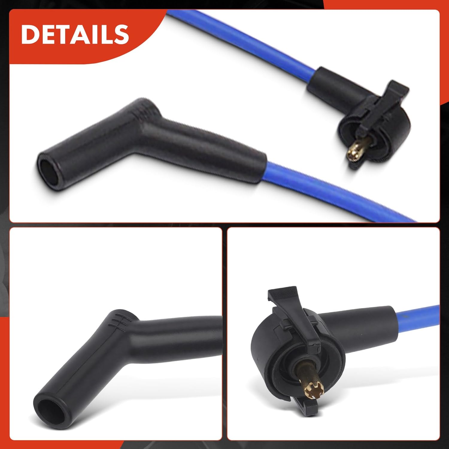 A-Premium 6 PCS Spark Plug Wires Compatible with Ford Explorer 1997-2000, Ranger 1997-2000, Aerostar 1997, 4.0L, Blue