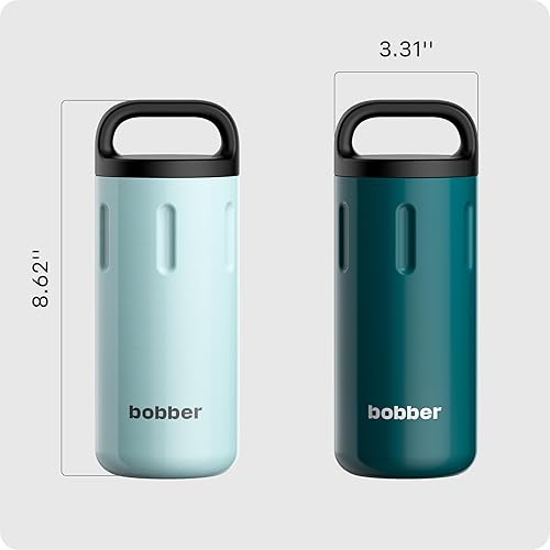Miniatura 6 de Paquete de botellas de agua aisladas de acero inoxidable de 20 onzas para bebidas frías y calientes, con boca extra ancha y taza con asa (verde