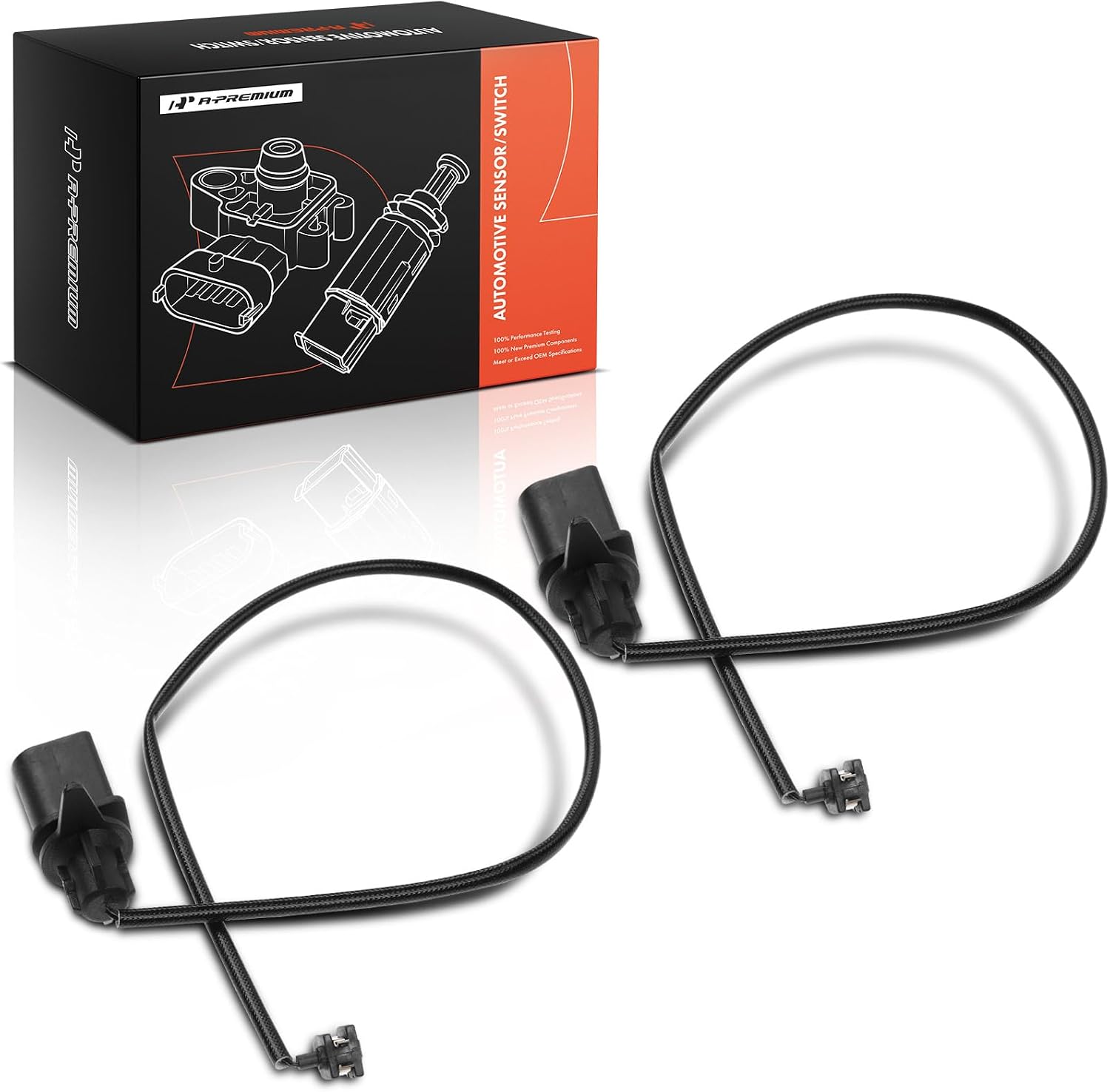 A-Premium Front Disc Brake Pad Wear Sensors Compatible with Volkswagen Passat 2000-2005, L4 1.8L 2.0L V6 2.8L W8 4.0L, 2-PC Set