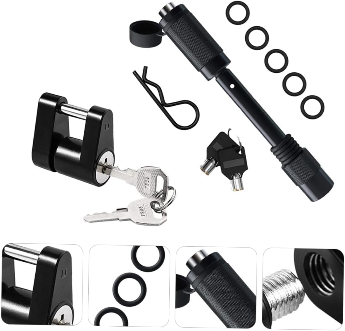 PRETYZOOM 2Sets Heavy Duty Trailer Coupler Lock Pin Lock Set Durable Trailer Hitch Lock Easy to Lock Unlock for Rvs Trailers