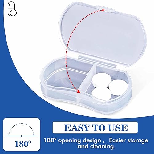 Miniatura 7 de Pastillero organizador de 2 pastilleros de bolsillo pequeño, recipientes diarios AM y PM, soporte para medicamentos, vitaminas, suplementos,