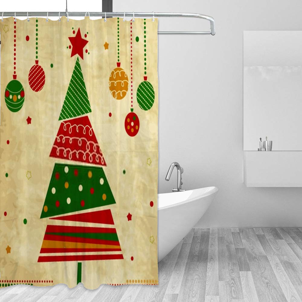 Rideau de douche Noël en tissu imperméable pour créer une ambiance chaleureuse