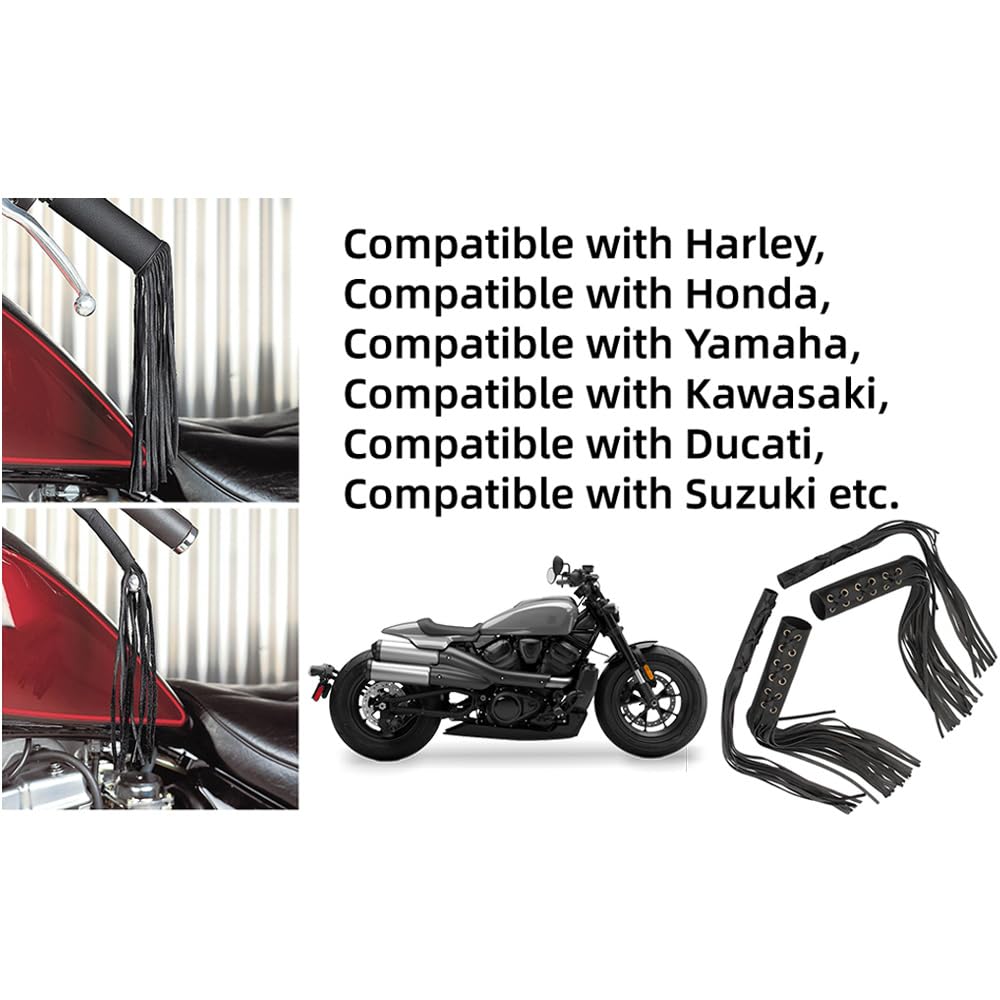 Moto UniV/e*rsal Leva Freno Frizione Frange Manopole Manubrio Nappa, UniV/e*rsal Moto Frange Pelle Impugnatura Nappa Leva Freno Copertura