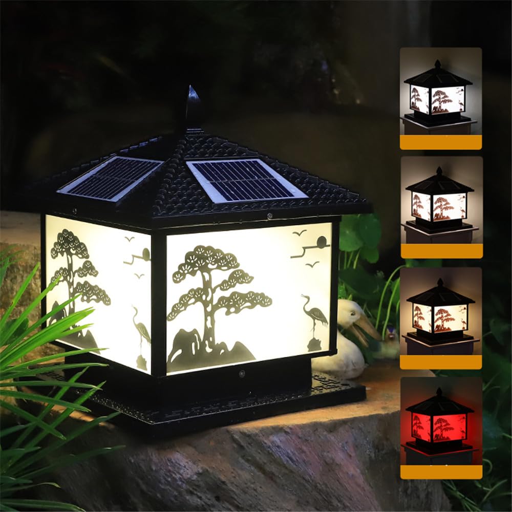Zewnętrzna słoneczna lampa pocztowa wodoodporna do nowoczesnego domu Villa Garden Dziedziniec Ganek do obudowy ściennej Oświetlenie pocztowe LED (N Czarny D25CM 1 SZTUK)
