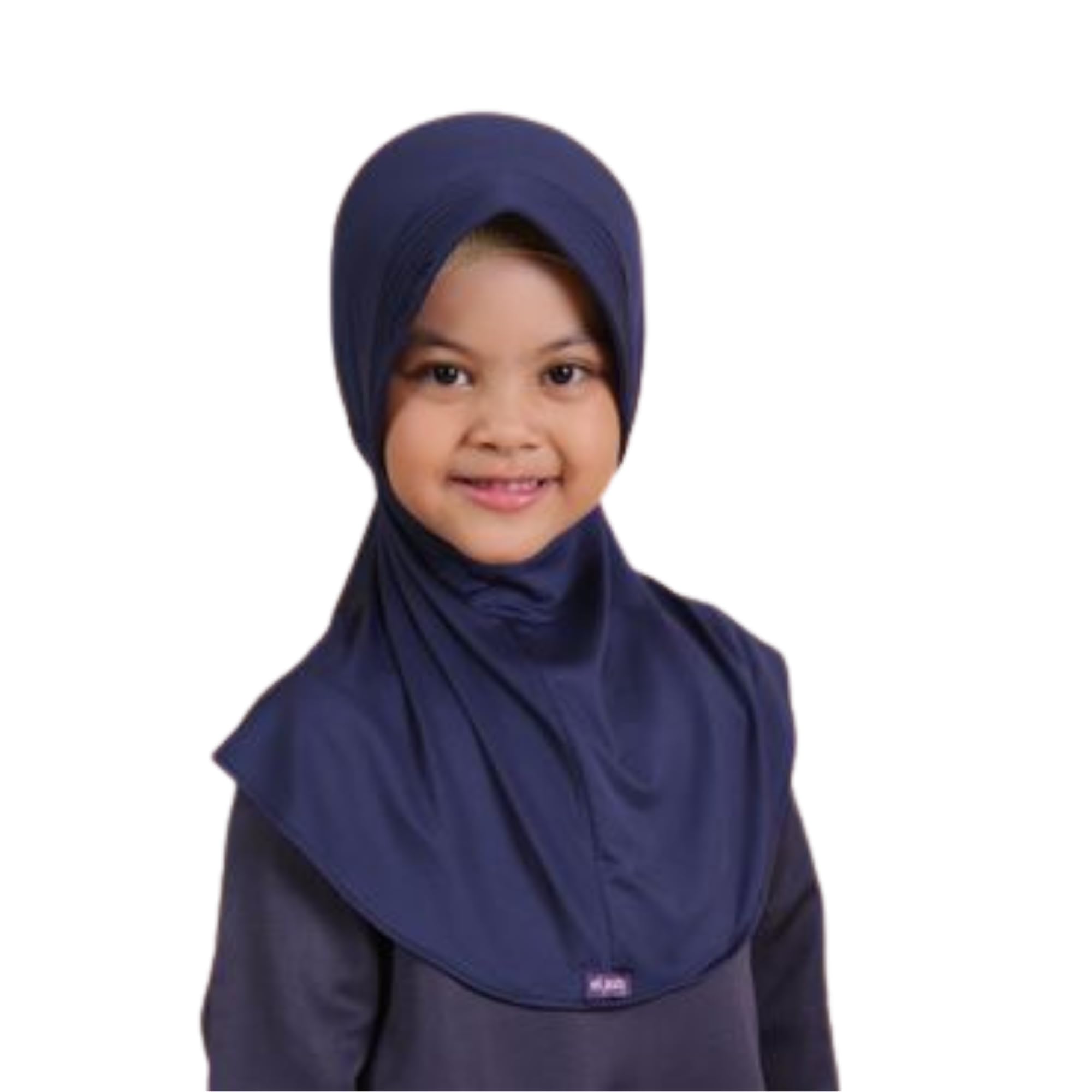 Generic Joyful Drawstring Children's Hijabs: Colorful Confidence for Everyday & Sports (Navy)