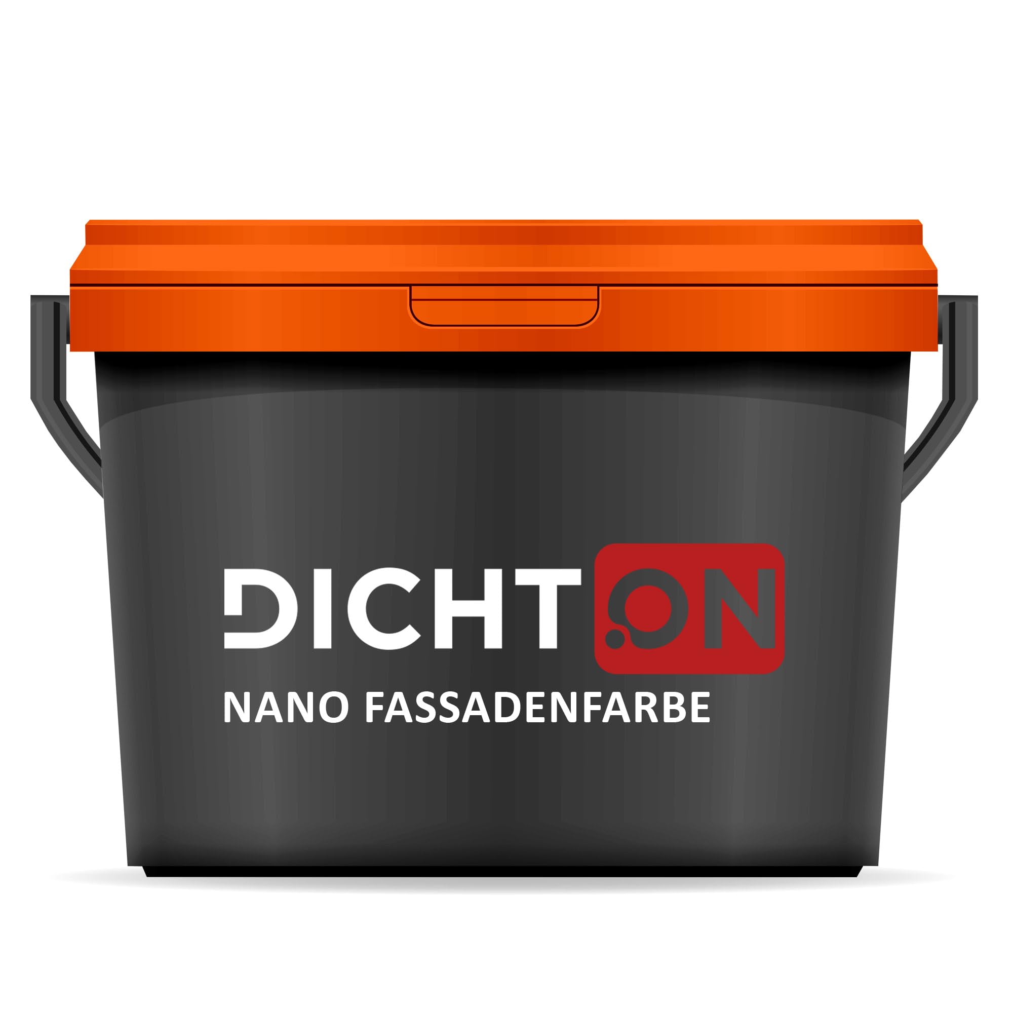 DICHTON Nano Fassadenfarbe 5L Weiss matt - Silikonharz Fassadenschutz Wandfarbe mit Abperleffekt, wasserabweisend, hochdeckend, diffusionsoffen - Beton, Putz, Stein, Klinker - D.67W