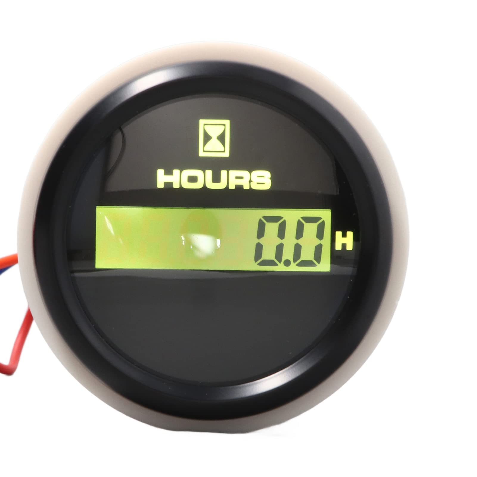 Indicatore orario 52 mm, quadrante nero Retroilluminazione a 7 colori Antiappannamento DC 9‑32 V IP67 Contaore barca impermeabile ad alta precisione per