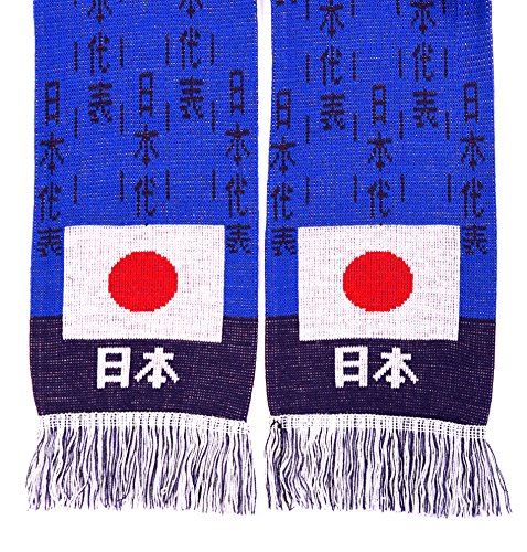 Nippon Japan Football Knit Scarf, Blue White Red - Image 4