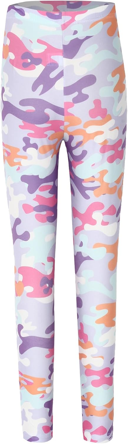 Kaerm Teen Girls High Waisted Leggings Tight Pants for Hiking Workout Patterned Apparel Soft Garments