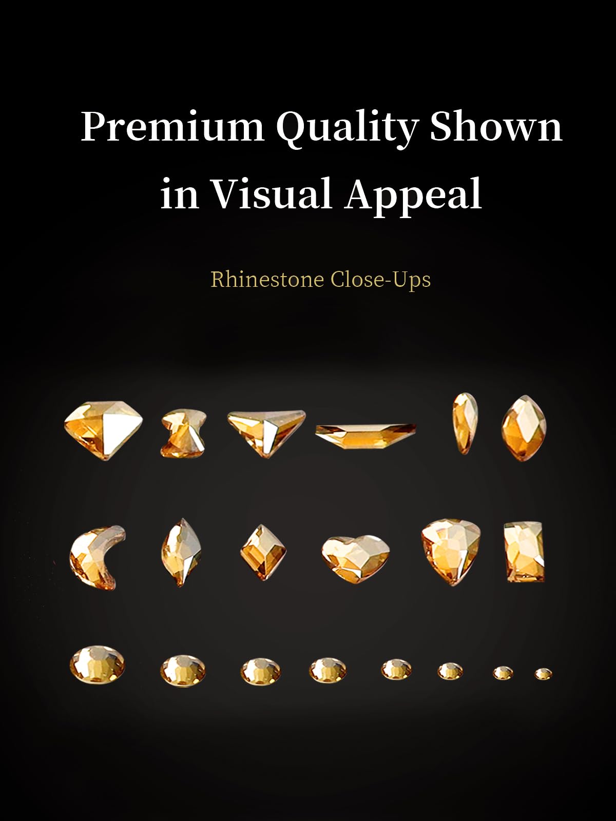 AMLAVIFISH Gold Rhinestones for Nails, 6080Pcs Gold Nail Art Rhinestones Kit, 3D Flatback Crystals Diamonds for Nail Art Design, Mix Sizes Nail Charms and Gems(Picking Pen and Tweezers Included)