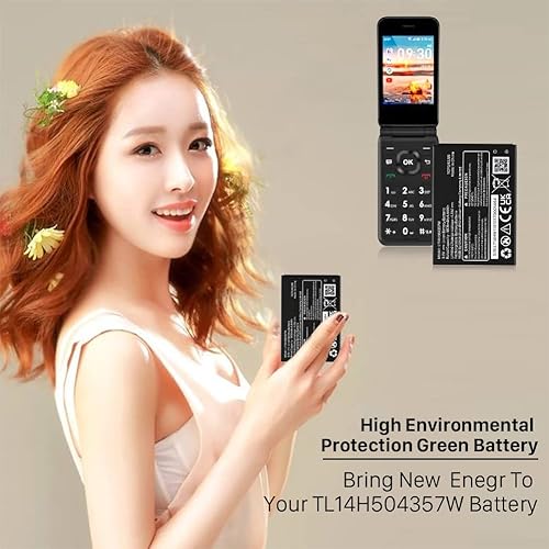 Miniatura 6 de SHENMZ TL14H5044357W Batería, (actualizada) 1800mAh Batería de repuesto de iones de litio de alta capacidad para AT&T Cingular Flip IV 4 U102AA