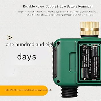 Water Timer for Garden Hose, Programmable Hose Timers with Rain Delay, Manual and Automatic Watering System, Sprinkler Timer, Waterproof Digital Irrigation Timers for Yard, Lawn, Pool (2 Outlet)