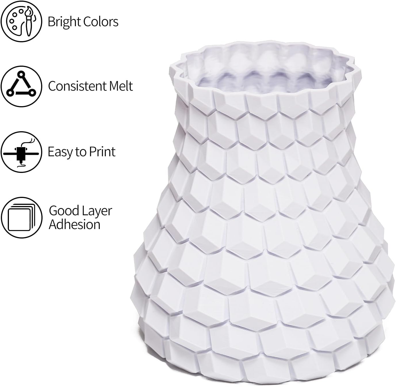 Inland PLA Filament Bundle 1.75mm, 4KG 3D Printer Filament, Dimensional Accuracy +/- 0.02 mm, 4 Pack Filament, Fits Most FDM 3D Printers (Coal Black & Alpine White, 4 Pack)