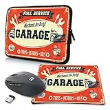 Pedea Design Tablet PC Tasche 10,1 Zoll (25,6cm) mit Mauspad und schnurloser Maus, Garage