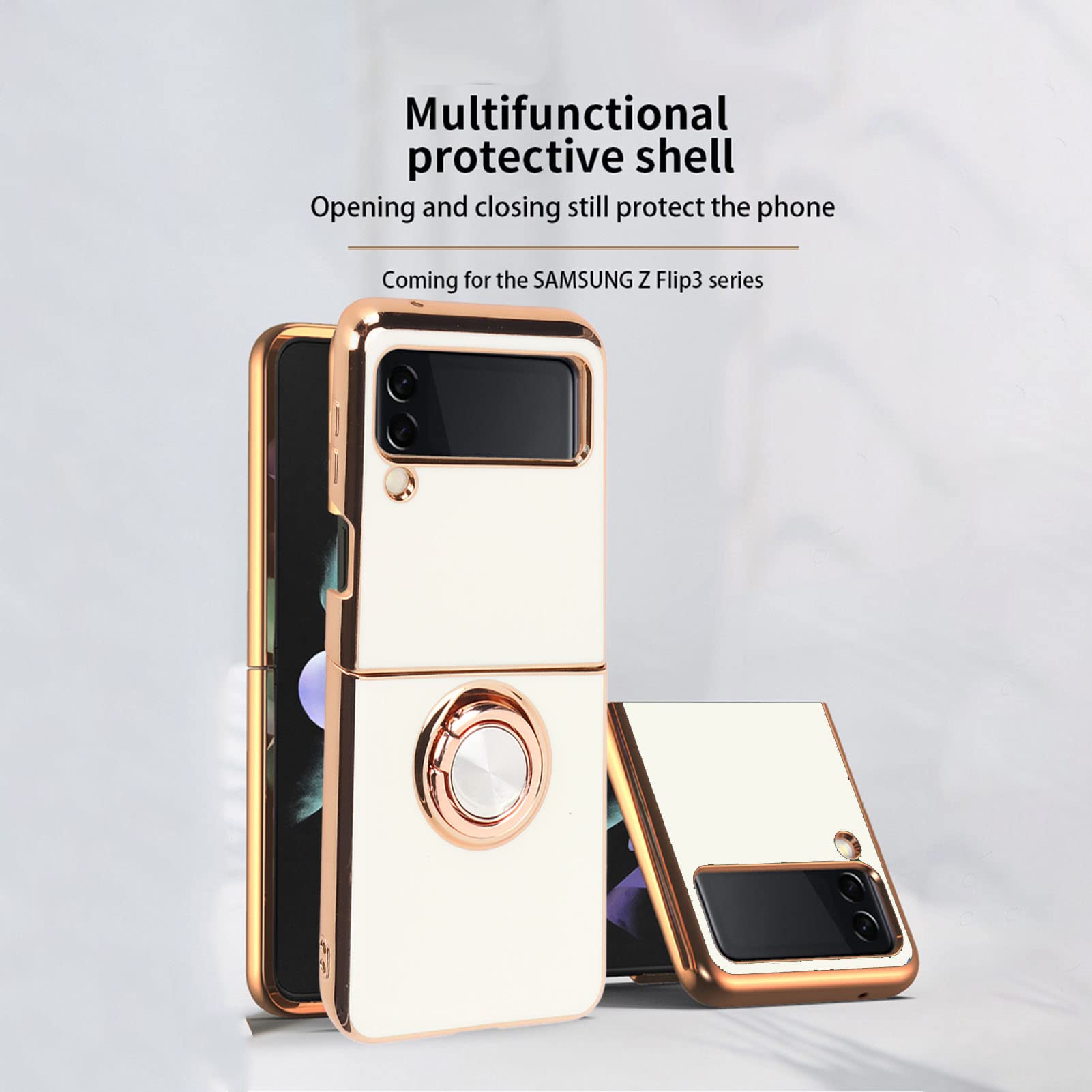 Cocoarm Custodia Magnetica per Telefono per Z Flip 3, Supporto Anulare