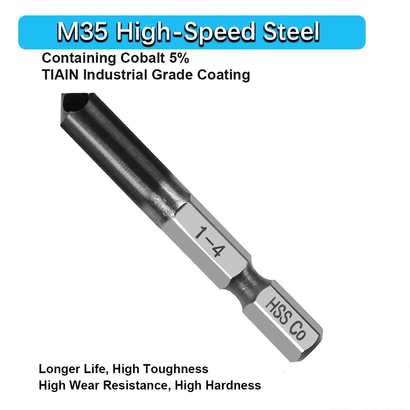 4 Stück Querlochsenker,Kegelsenker Entgratsenker 90° Fase Titan Beschichtet Countersink Senker, HSS-Co (Kobalt) Senker Bohrer Set für Holz, Metall, Kunststoff