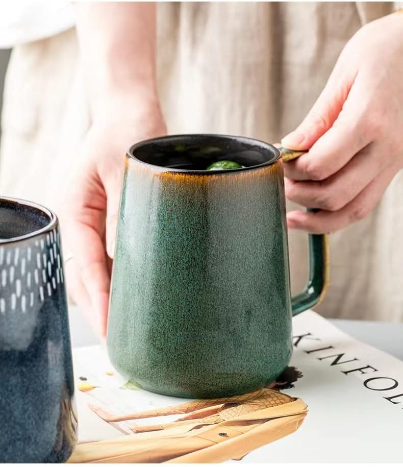 Large 24 OZ/700ml Ceramic Coffee Mugs with Golden Handle, Extra Big Jumbo Tea Cup Mug for Office and Home, Gift and Present - Image 5