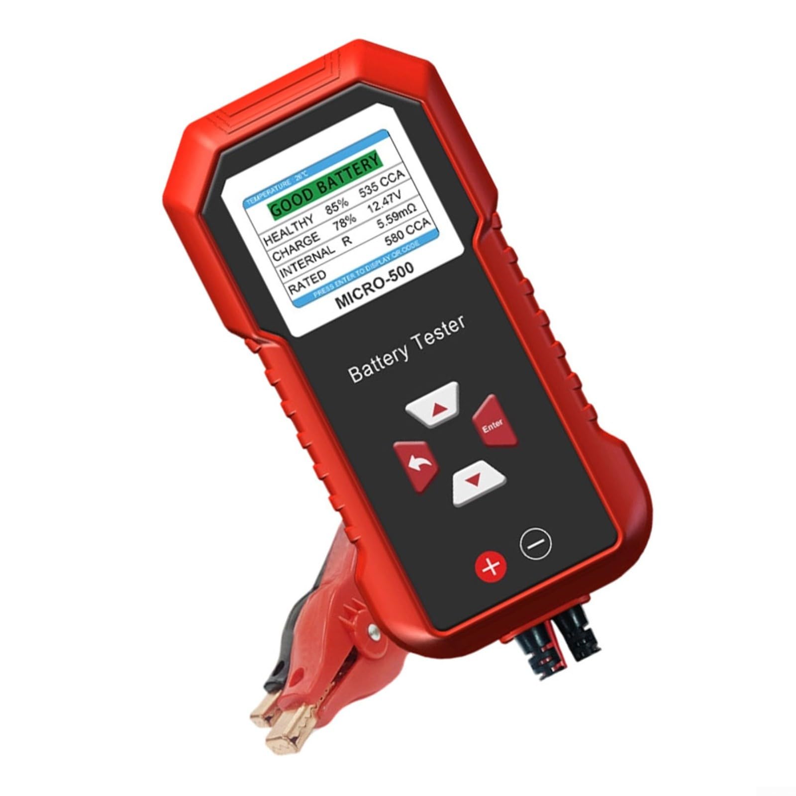 MICRO-500 - Comprobador de batería para coche y moto, 12 V, dispositivo de diagnóstico 3 en 1 para arranque/alternador