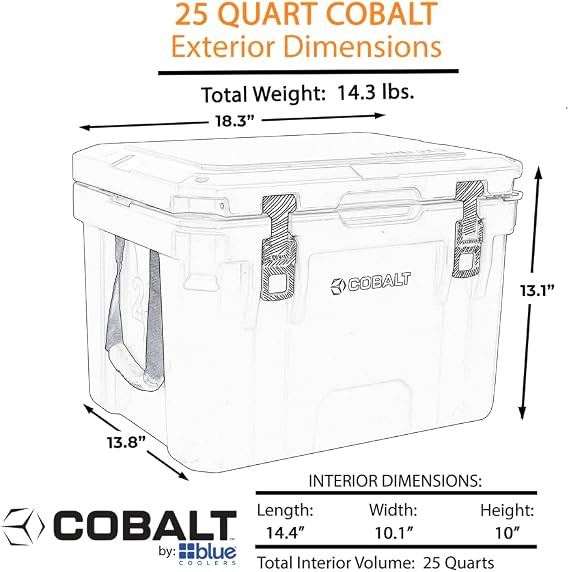 Cobalt 55 Quart Wheeled Cobalt Blue + 25 Quart Cobalt Blue Cooler Bundle