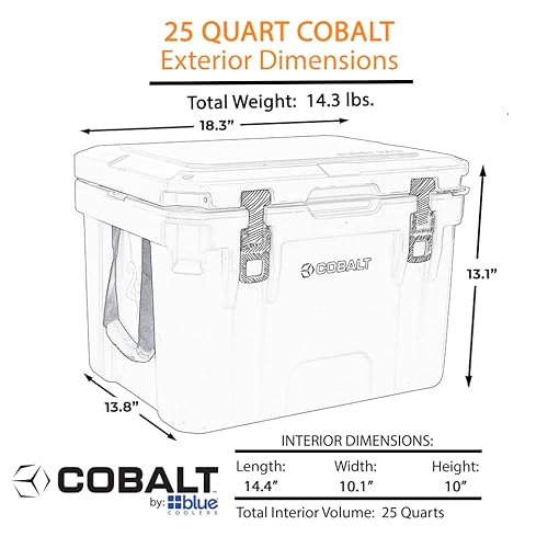 Cobalt 25 Quart Roto-Molded Super Ice Cooler | Large Ice Chest Holds Ice Up To 3 Days | (White) #TOP5