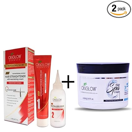 Oxyglow Herbal Combo Hair Spa Cream 500 gram+ Hair Straightener with Neutralising Cream 200ml for all type Hair- Net weight 700 ml | Combo Pack | For all type of hair and skin | for women | for men