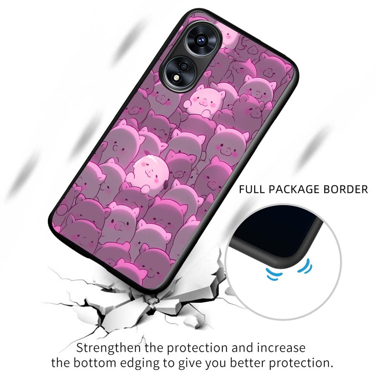 GOKEN Cover In Vetro Temperato Per Oppo A78 5G – Retro In Vetro Sfumato + Cornice TPU Morbida, Protezione Antigraffio E Antiurto, Ultra Sottile - 2