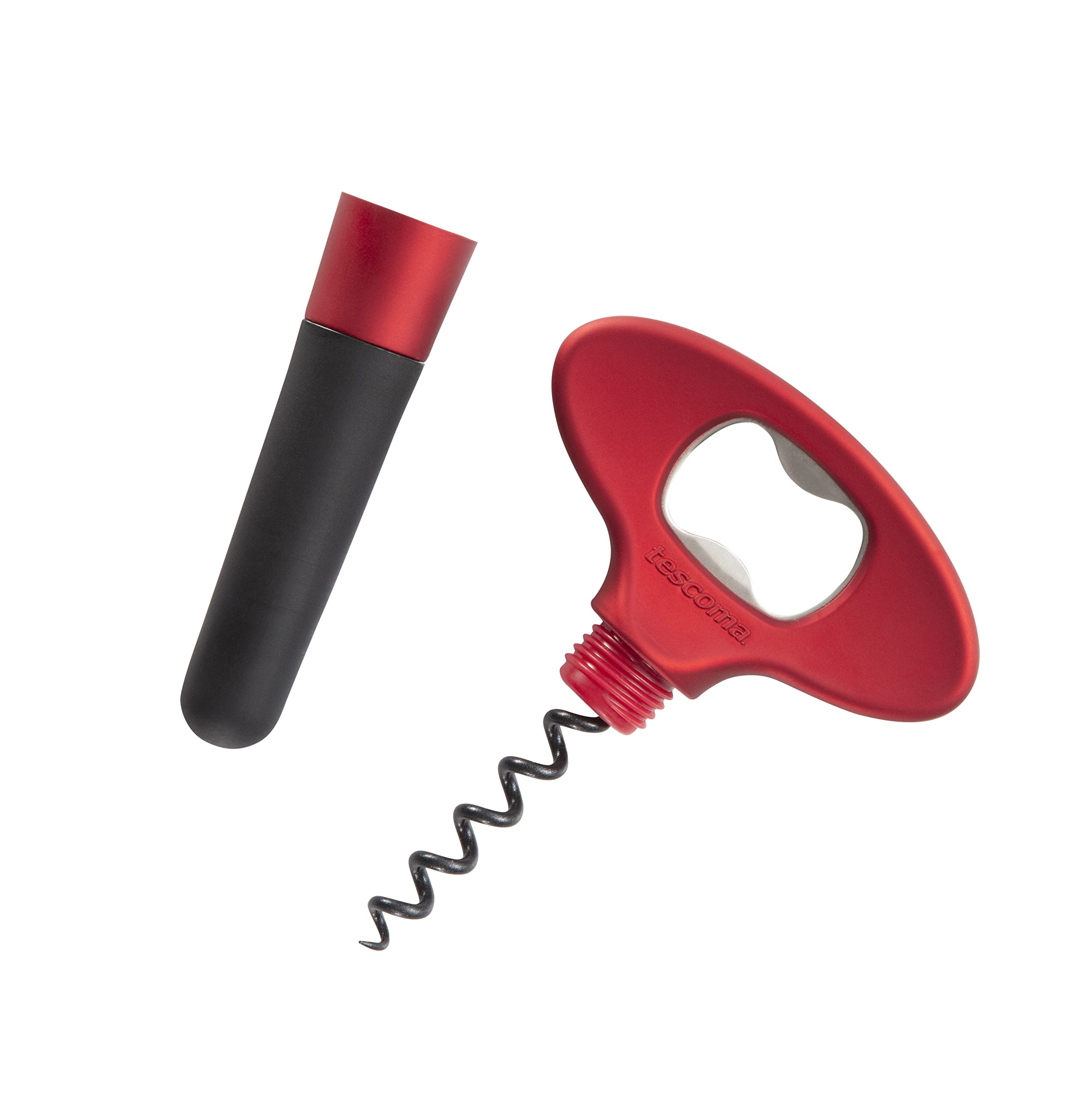 TescomaUno Vino Universal Bottle Opener and Stopper|Bottle Opener Corkscrew with levacapsule and Bottle Cap -695422|Wine Bottle Sealer|Bottle Sealer